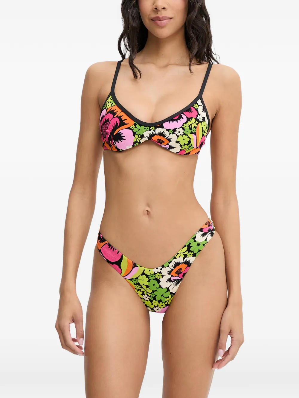 Rip Curl Blooming floral-print bikini top - Nero