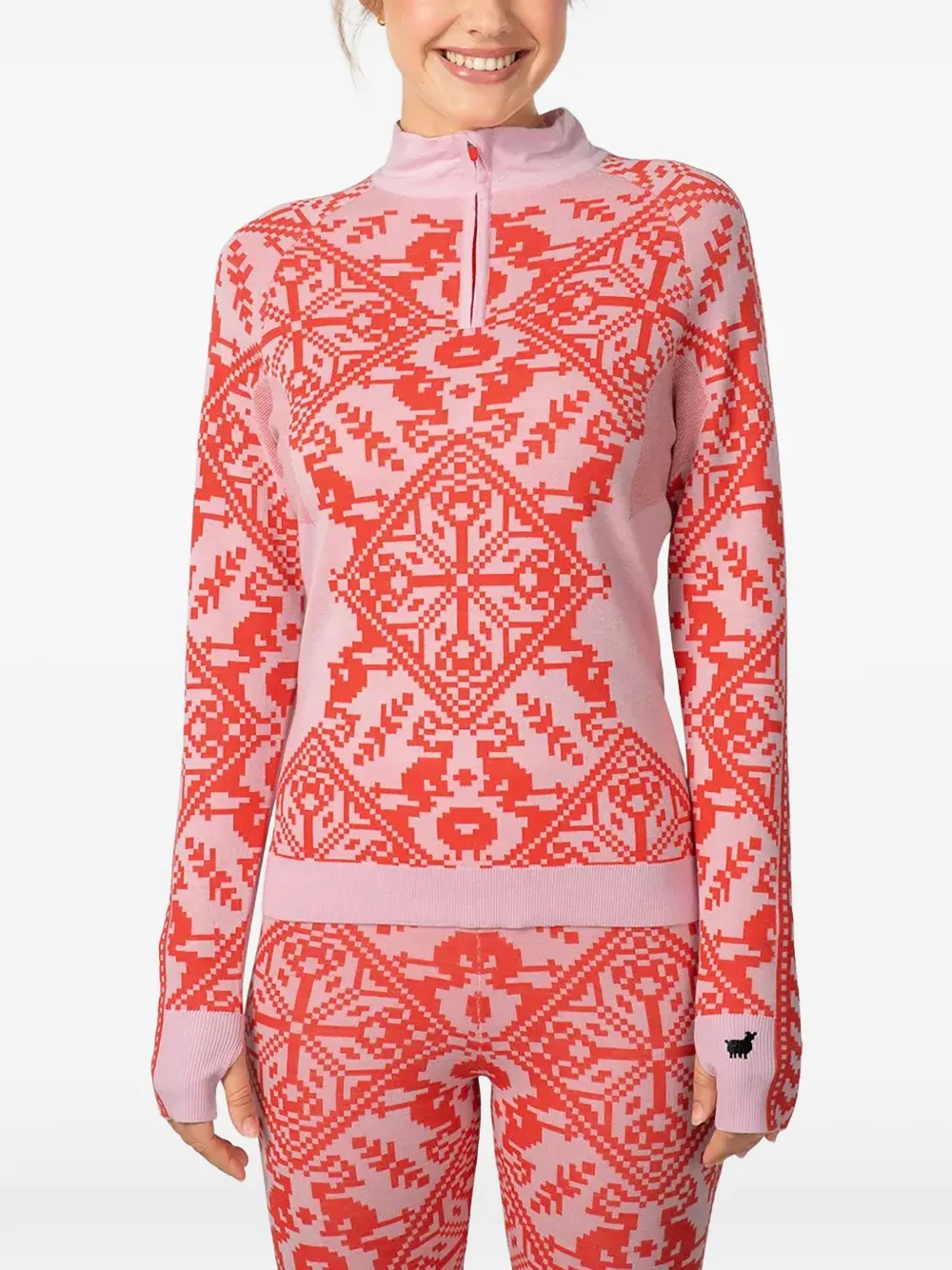 Kari Traa pull Saga à motif Fair Isle et col zippé - Rose Kari Traa pull Saga à motif Fair Isle et col zippé - Rose