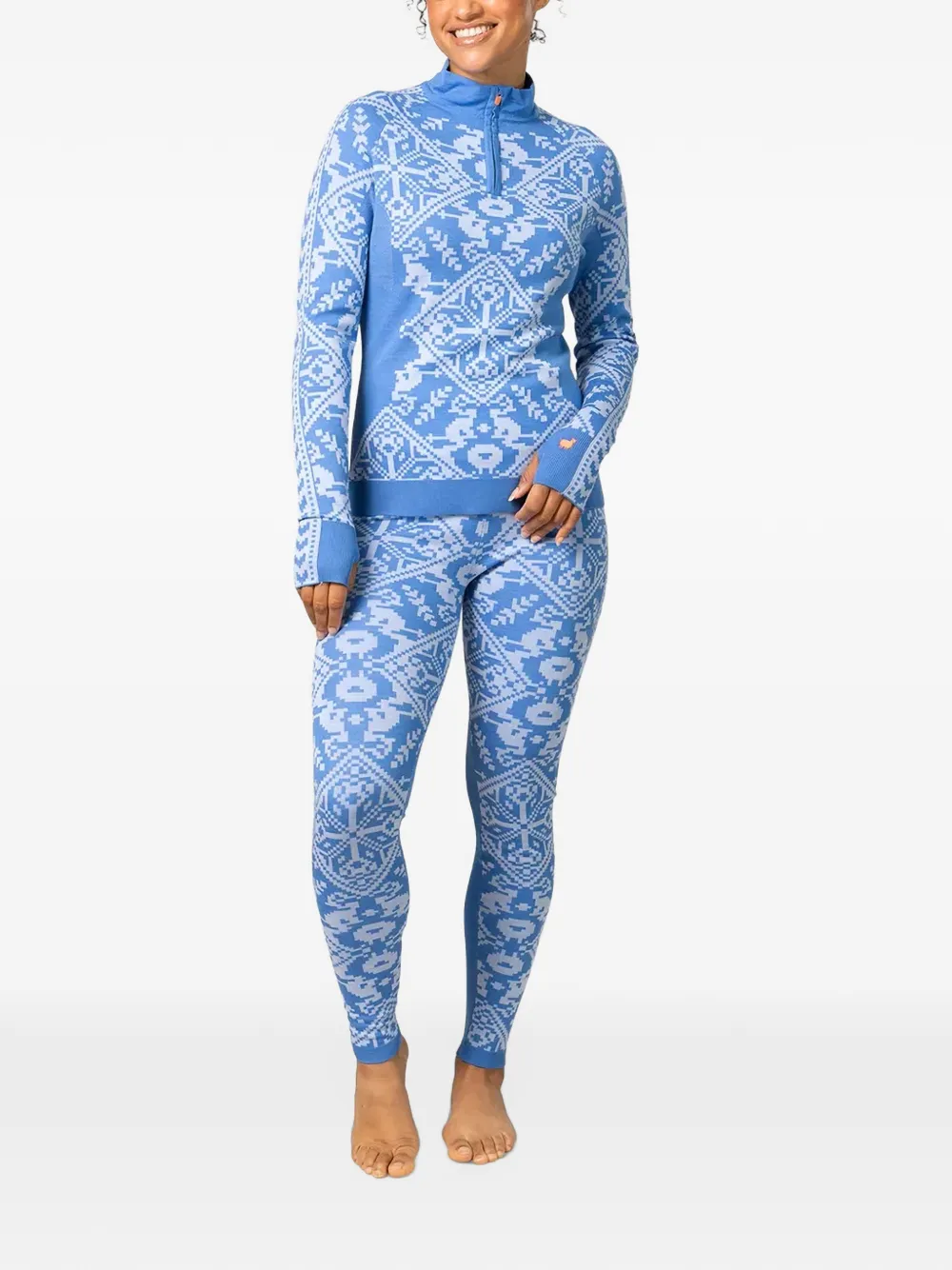 Kari Traa pull de sous-couche Saga en jacquard - Bleu Kari Traa pull de sous-couche Saga en jacquard - Bleu