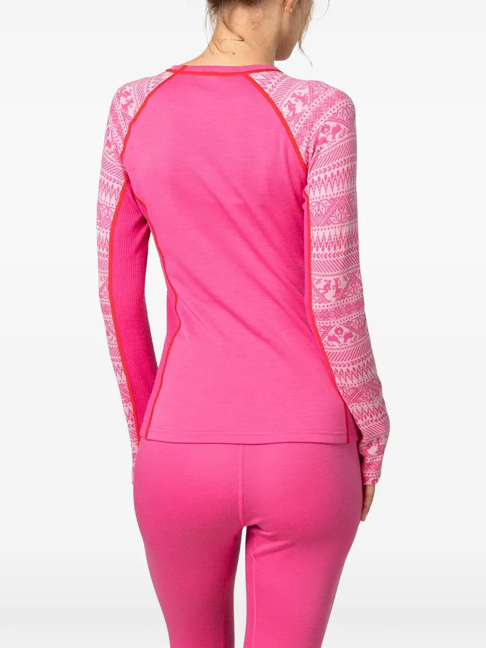 Kari Traa Tale top voor de basislaag met geometrisch patroon Roze