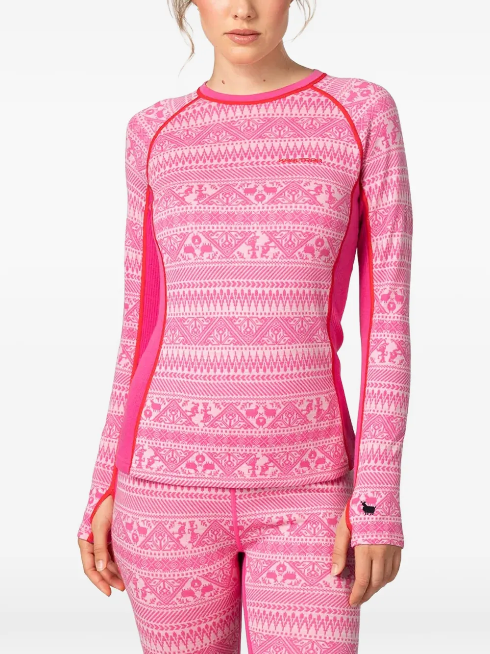 Kari Traa Tale geometric-pattern base layer top - Rosa