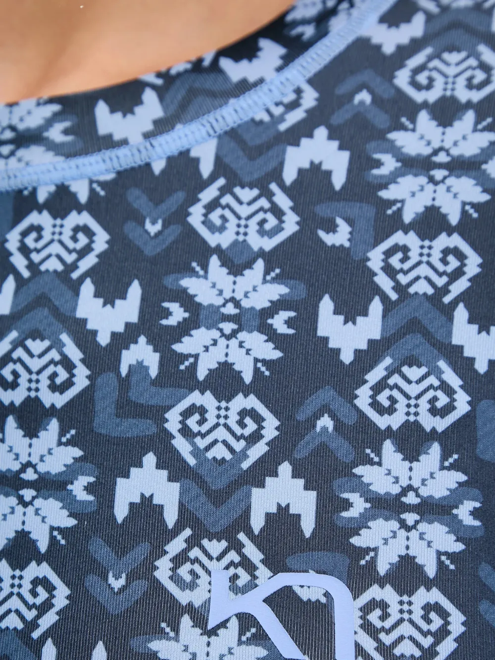 Kari Traa Fryd basislaag met lange mouwen en fair isle patroon Blauw