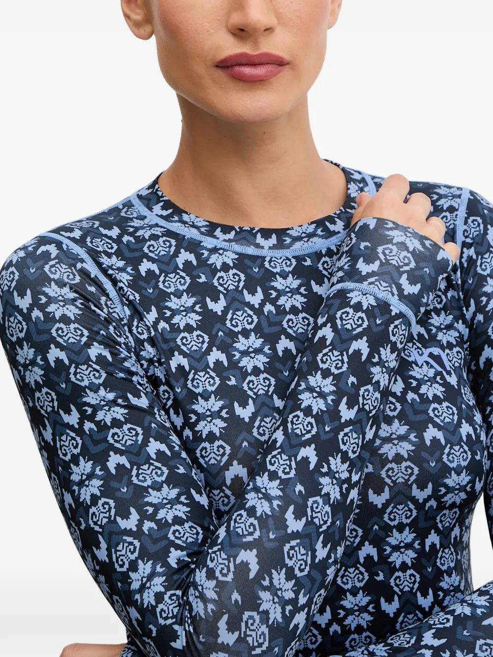 Kari Traa Fryd basislaag met lange mouwen en fair isle patroon Blauw