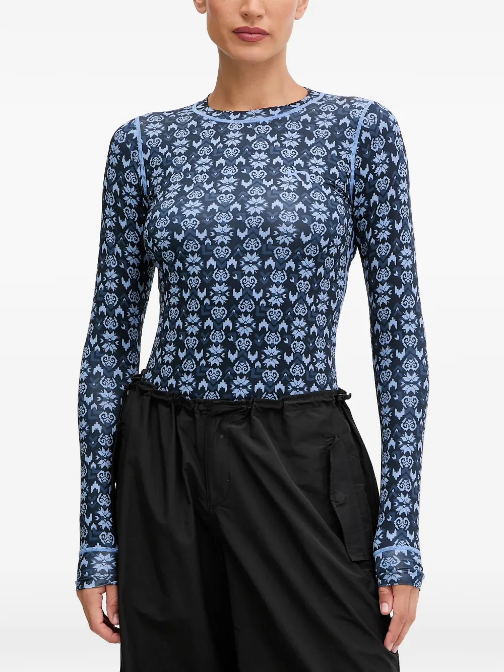Kari Traa Fryd fair isle-patterned long-sleeve base layer - Blu