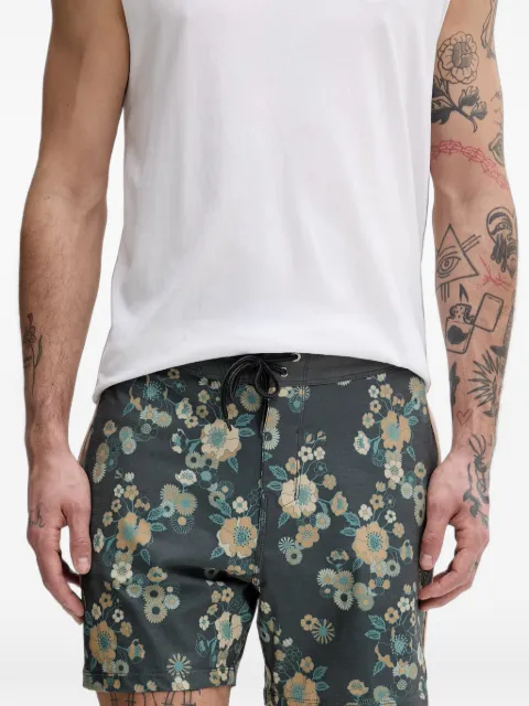 Hurley floral-print drawstring swim shorts