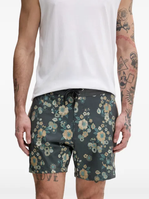 Hurley floral-print drawstring swim shorts