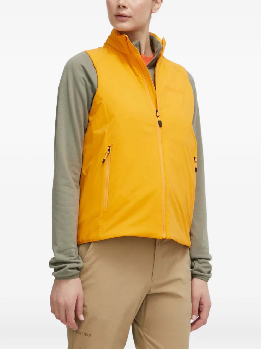Marmot logo-print zip-up gilet - Yellow
