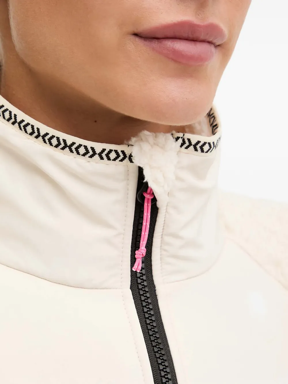 Kari Traa Olivia sweater met fleece textuur en vlakken Beige