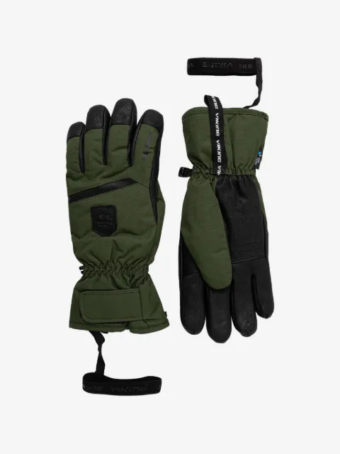Viking Lars leather-panelled logo-patch ski gloves