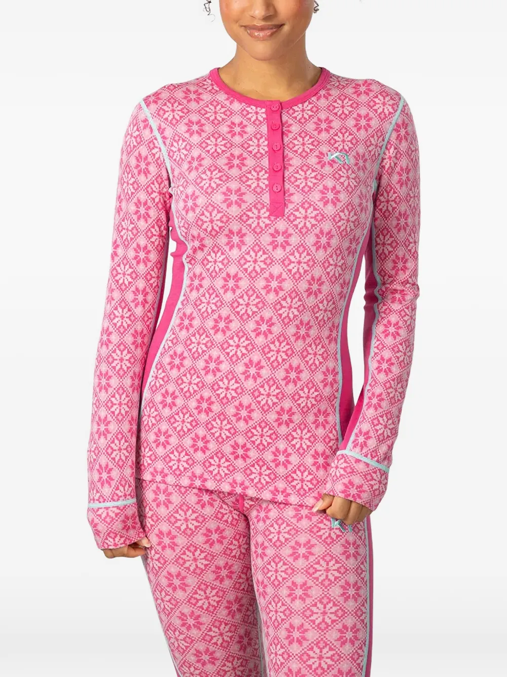 Kari Traa Rose button-front base-layer top - Rosa