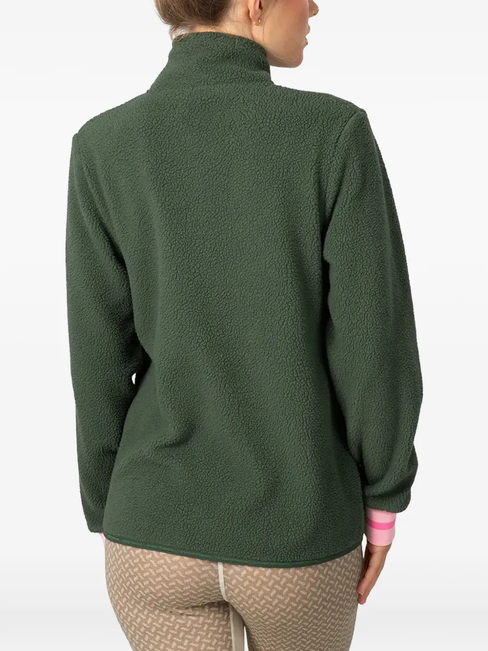 Kari Traa Røthe jack met fleece textuur en rits Groen