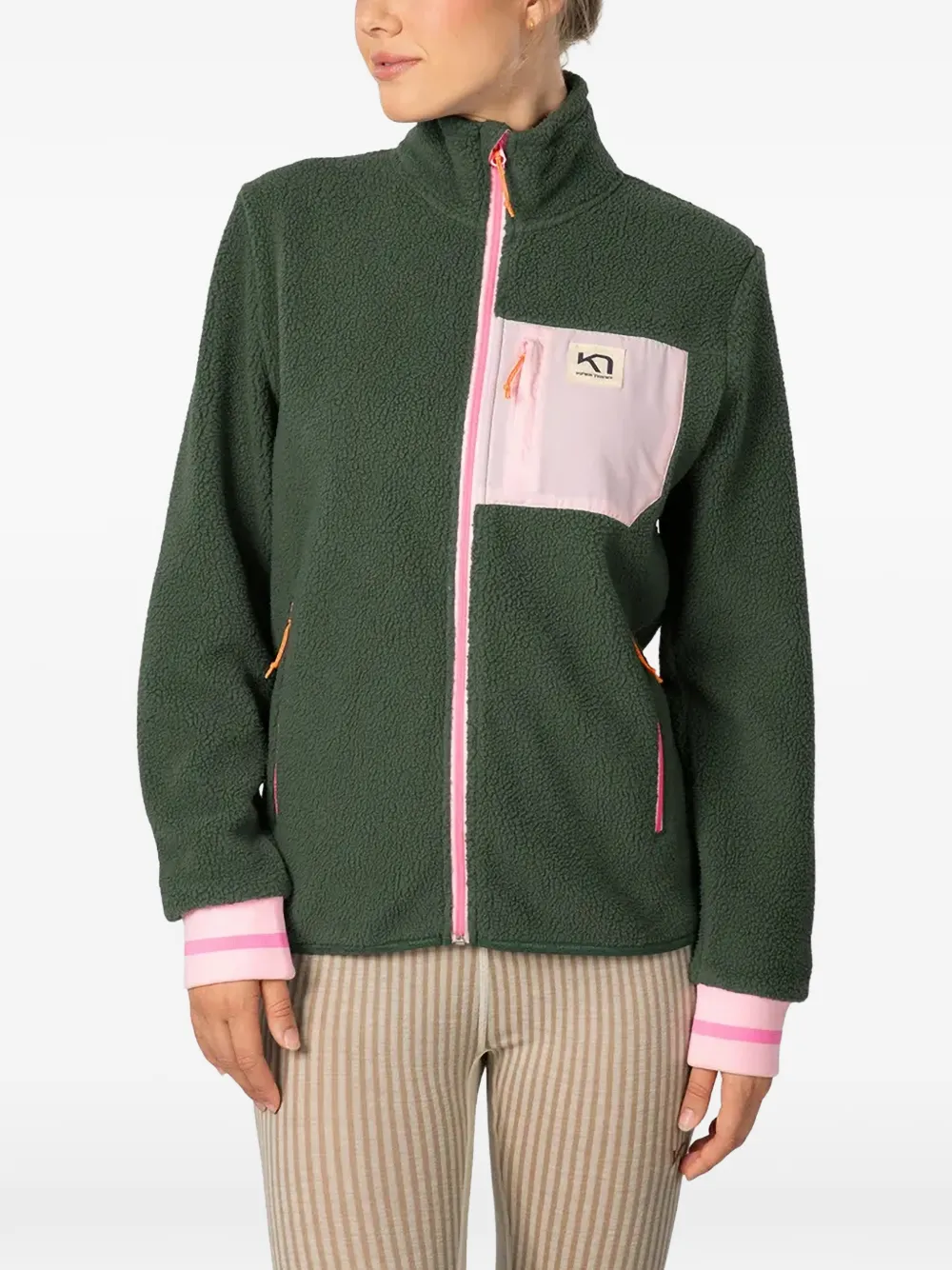 Kari Traa Røthe fleece-texture zip-up jacket - Grün