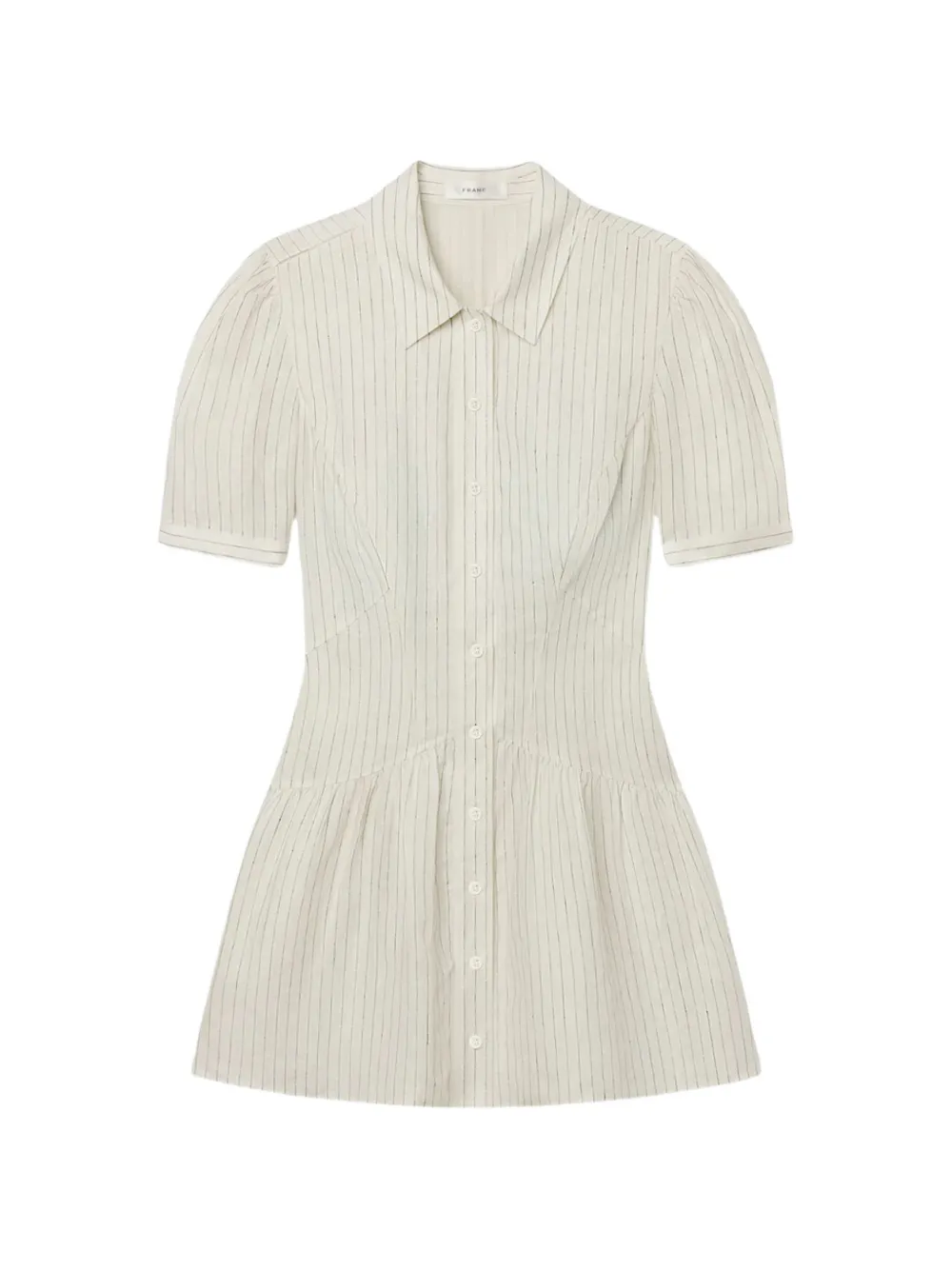 FRAME Vista pinstripe linen mini dress - Toni neutri