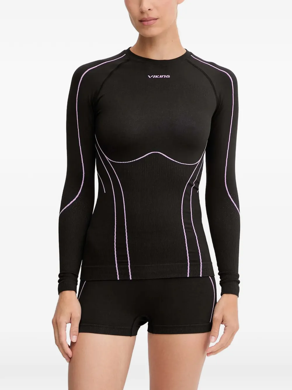 Viking contrast-stitch long-sleeve top - Nero