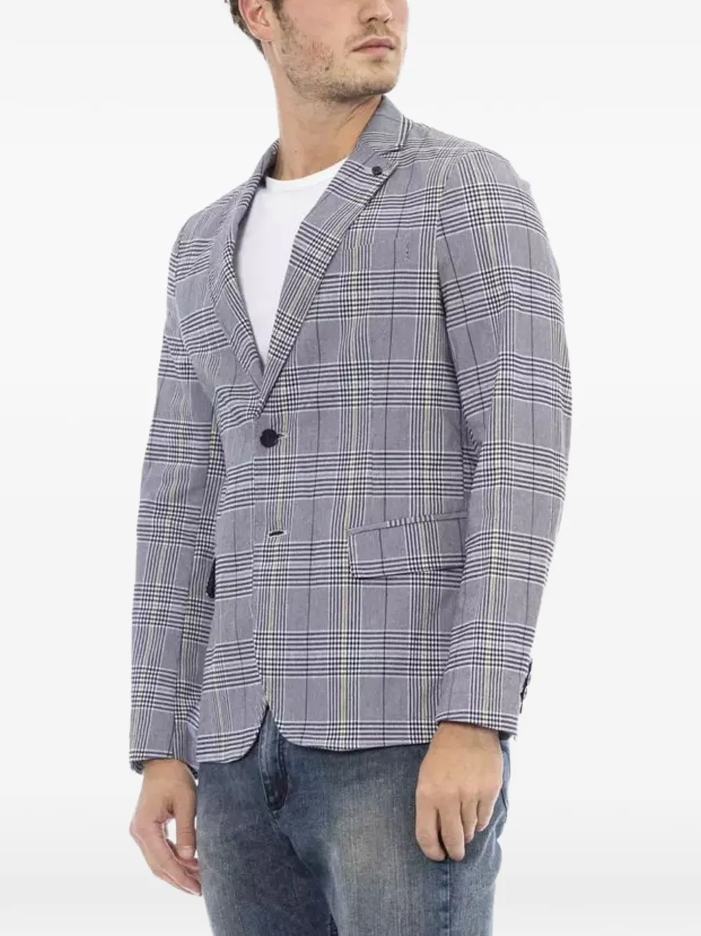 DISTRETTO 12 Prince of Wales geruite blazer Blauw