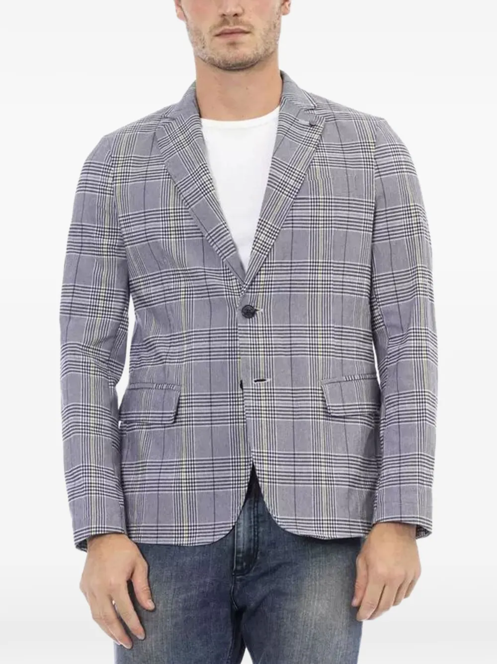 DISTRETTO 12 Prince of Wales check blazer - Blau