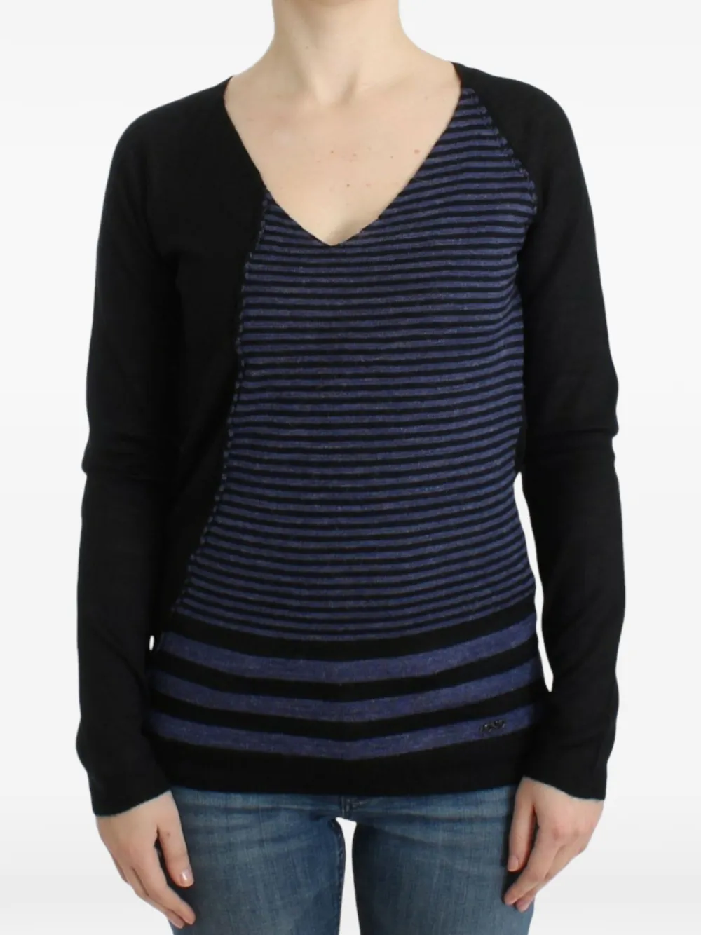 Costume National striped V-neck sweater - Nero