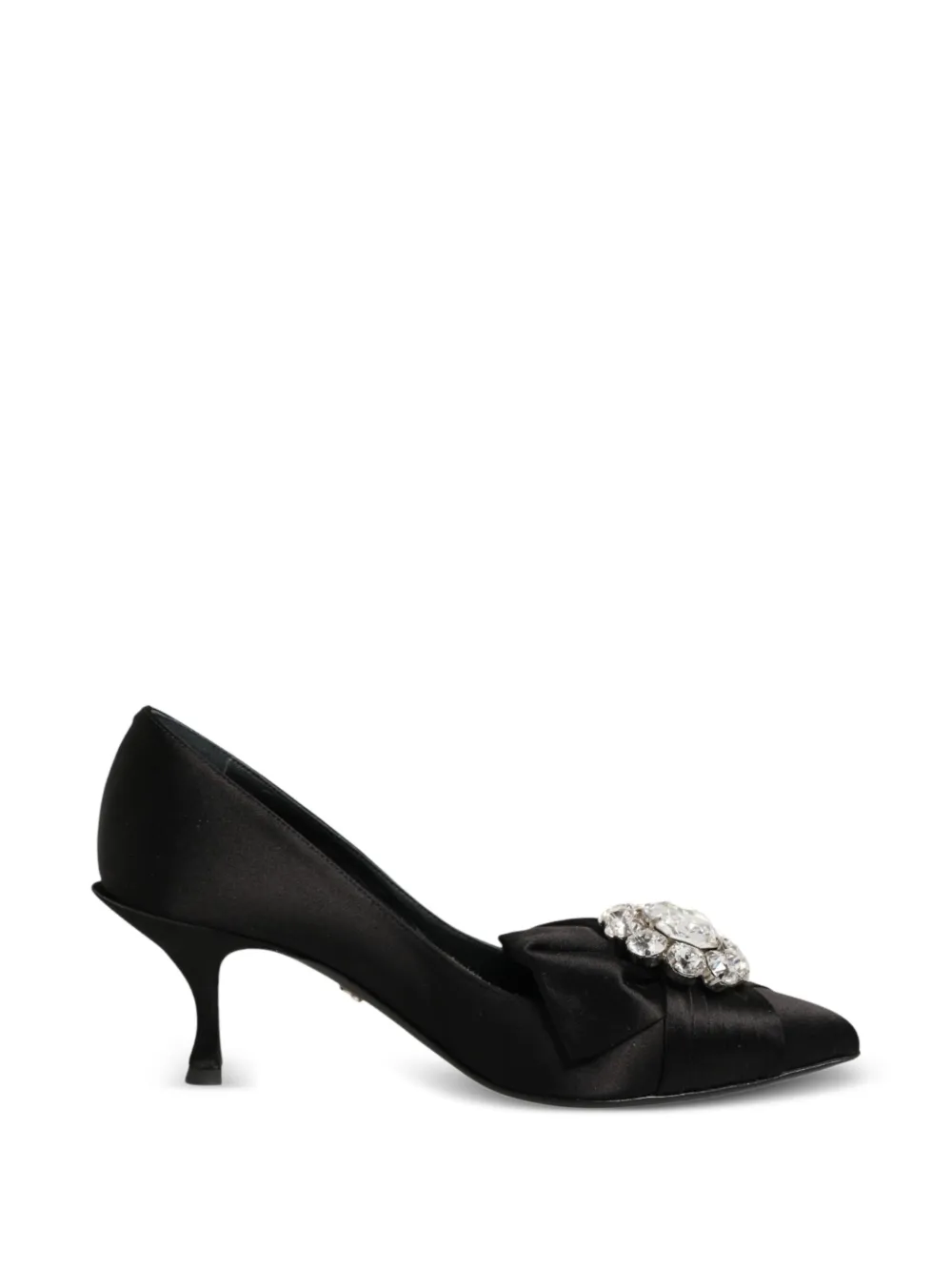 Dolce & Gabbana bow crystal-embellished pumps - Black