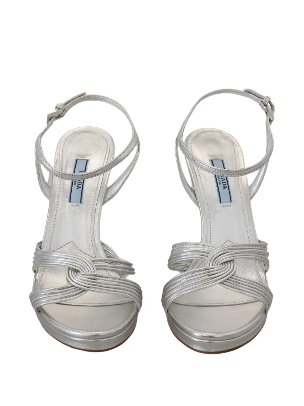 Prada strappy leather sandals Metallic