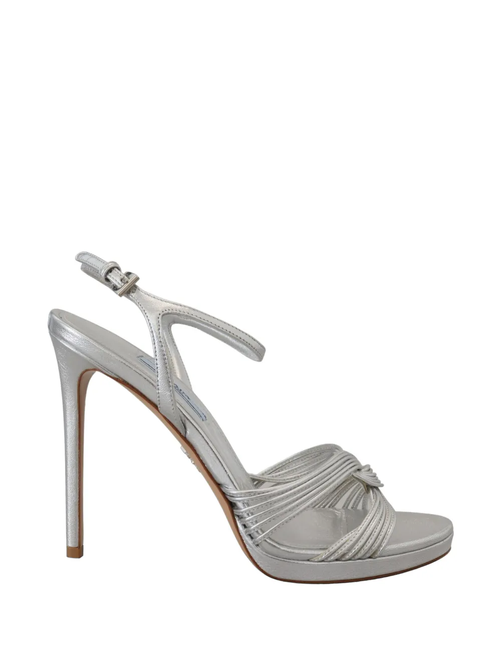 Prada strappy leather sandals - Metallic