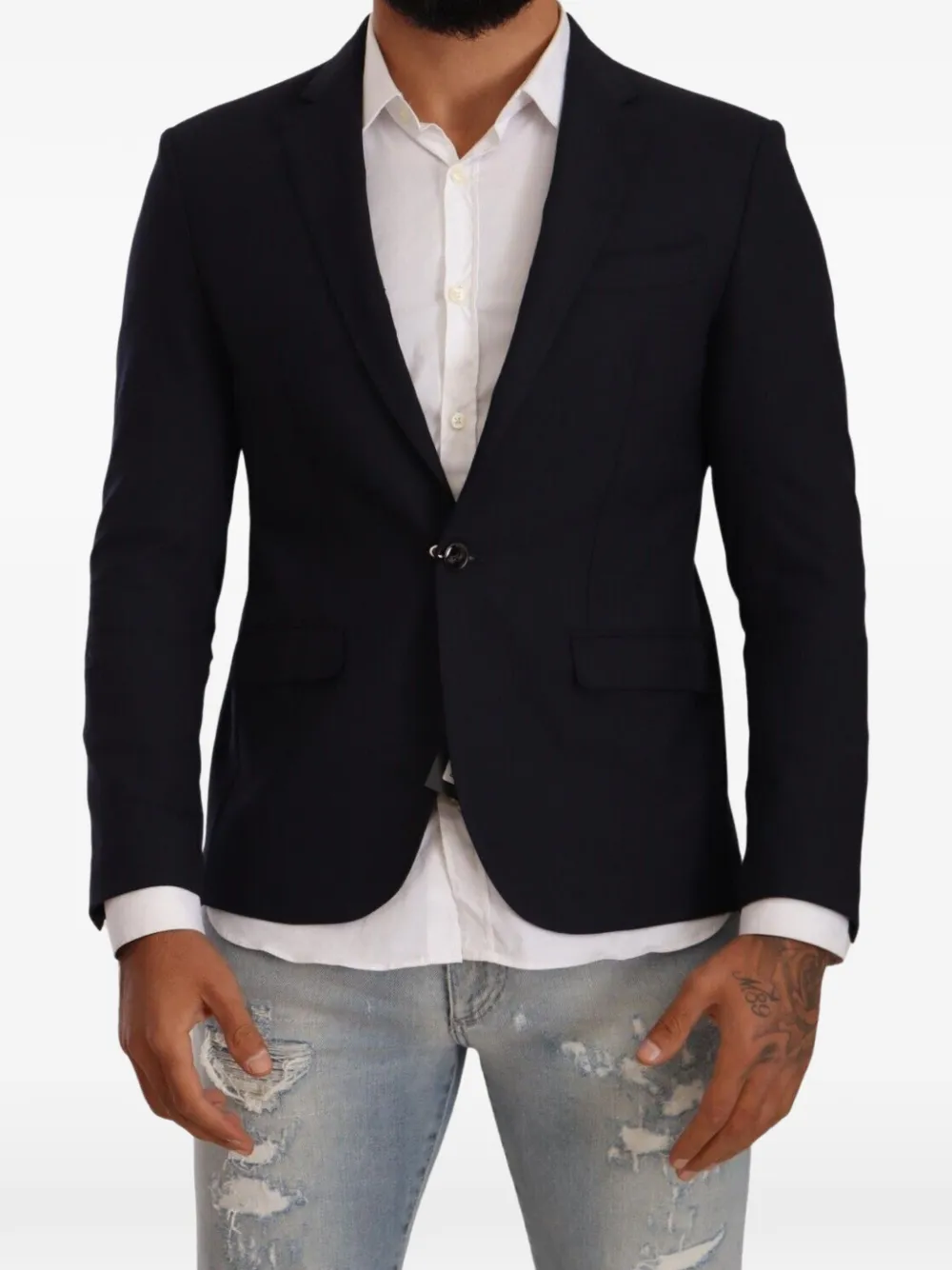 Domenico Tagliente Blazer monopetto con revers classici - Blu