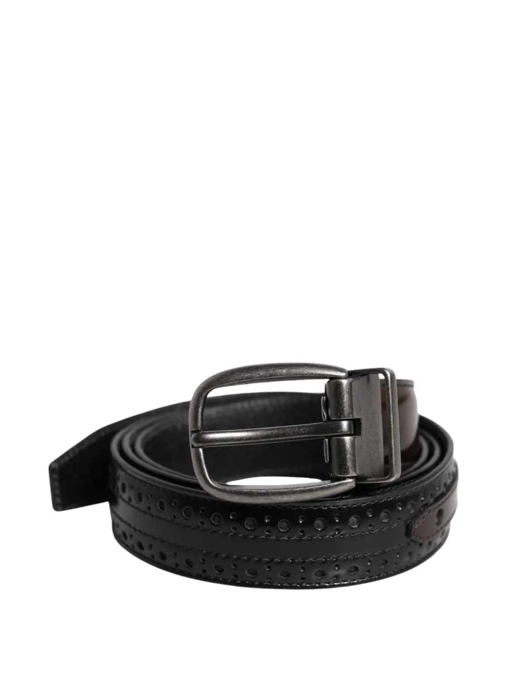 Dolce & Gabbana brogue-detailed leather belt - Schwarz