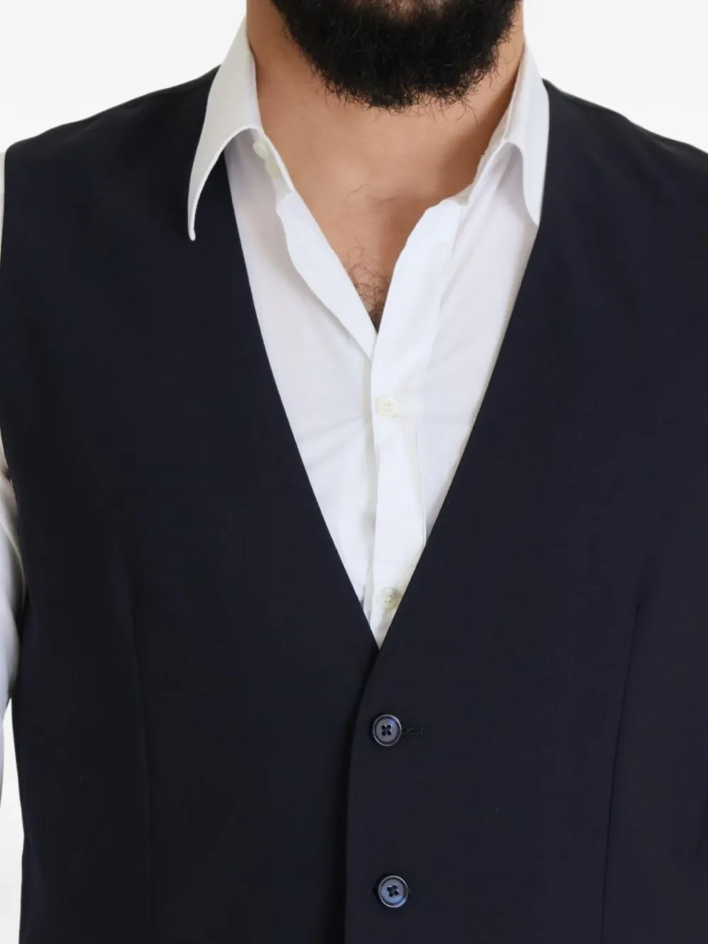 Dolce & Gabbana Gilet van stretchwol Blauw