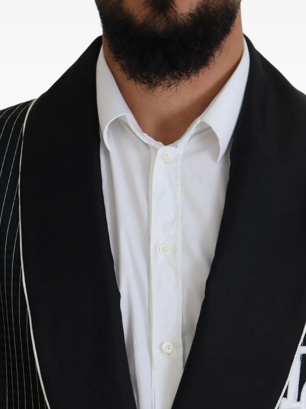 Dolce & Gabbana Blazer met DG-patch en krijtstreep Zwart
