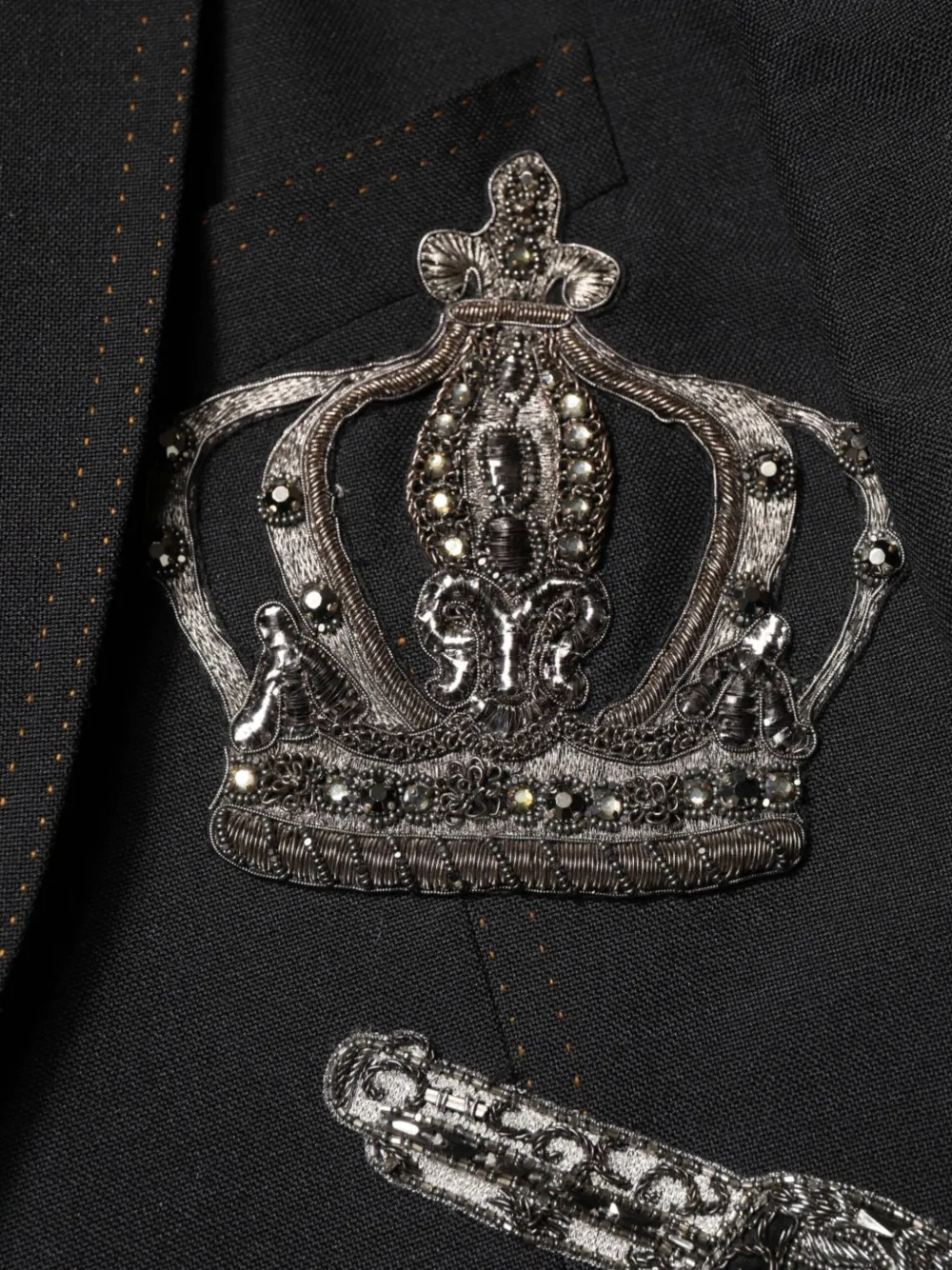 Dolce & Gabbana Verfraaide blazer met sjaalrevers Zwart