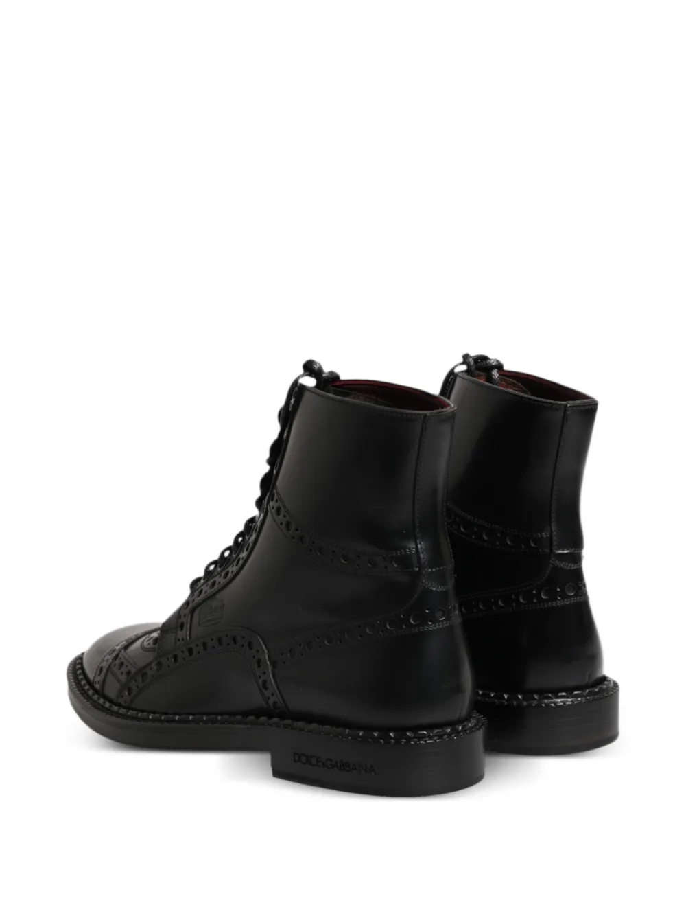 Dolce & Gabbana brogue-detail lace-up boots Zwart