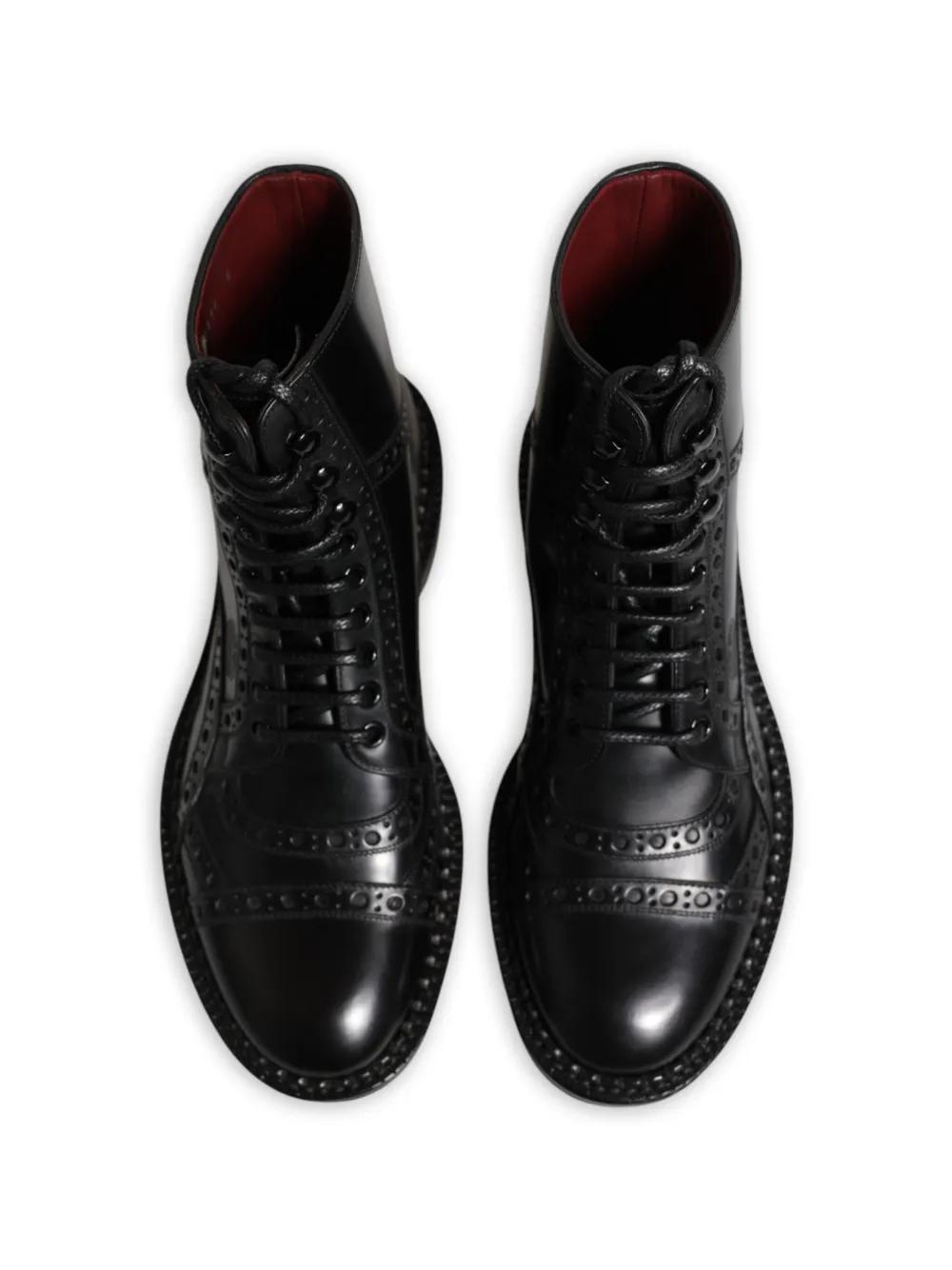 Dolce & Gabbana brogue-detail lace-up boots Zwart