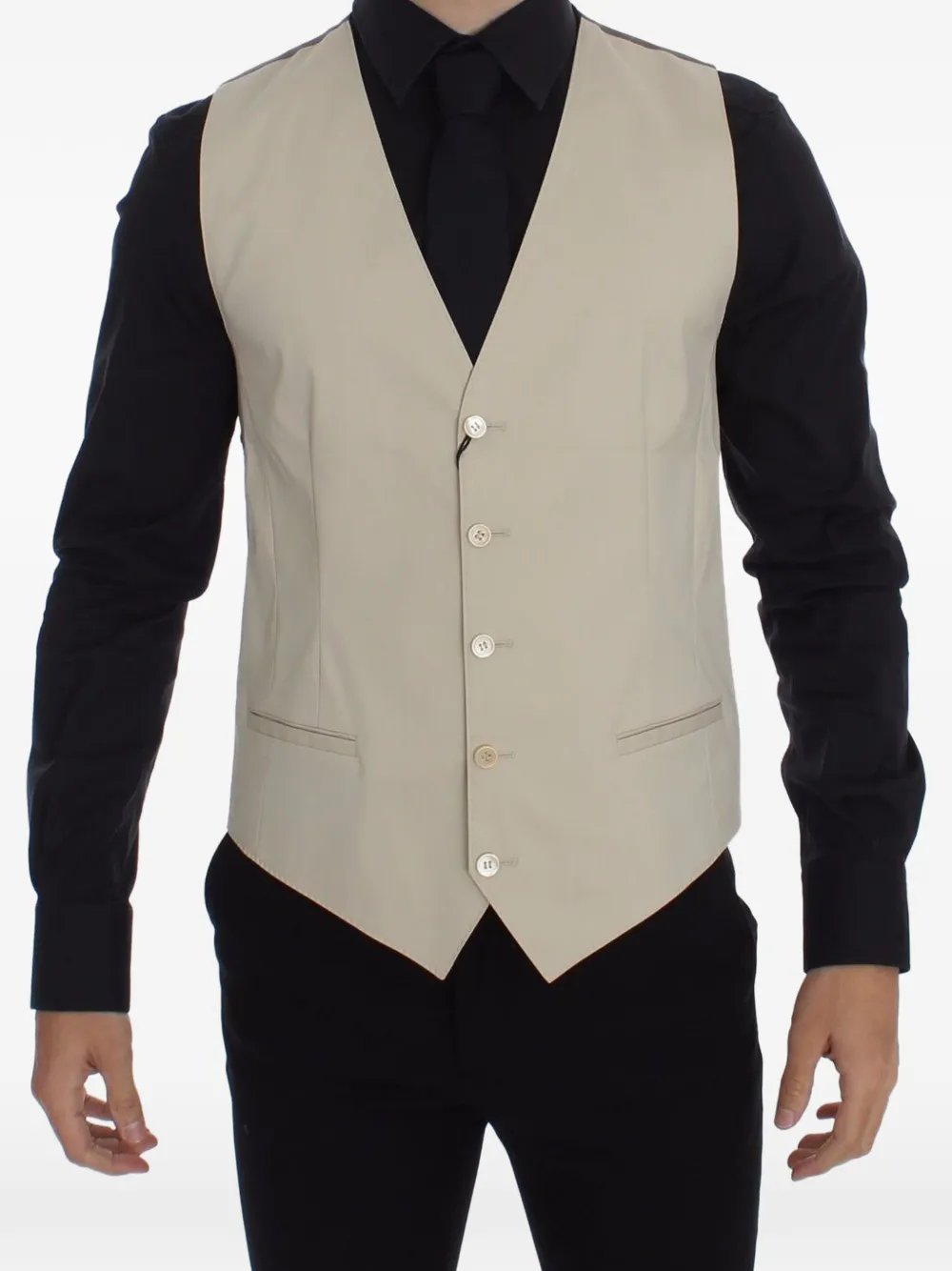 Dolce & Gabbana V-neck button-up vest - Toni neutri