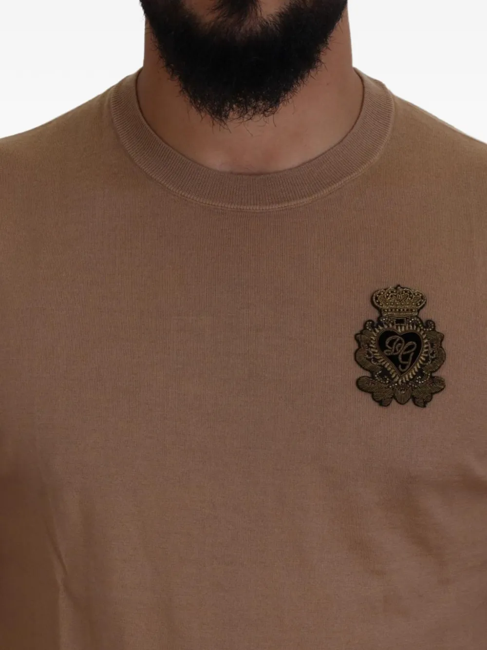 Dolce & Gabbana Trui met geborduurde logopatch Bruin