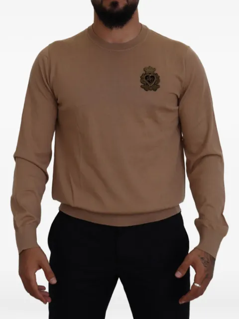 Dolce & Gabbana embroidered logo-patch sweater