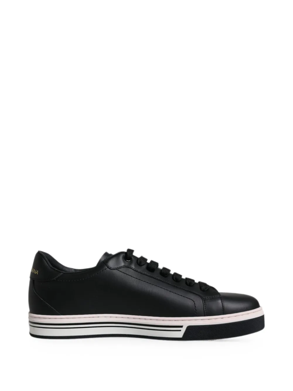 Dolce & Gabbana logo-patch leather sneakers - Black