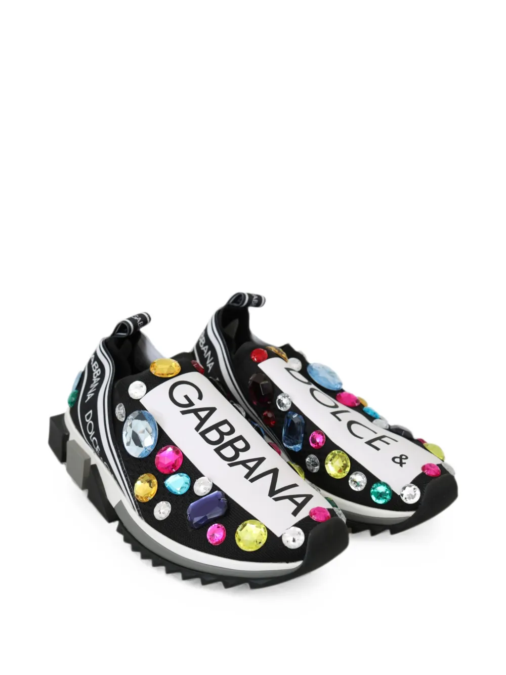 Dolce & Gabbana Portofino crystal-embellished sneakers Zwart