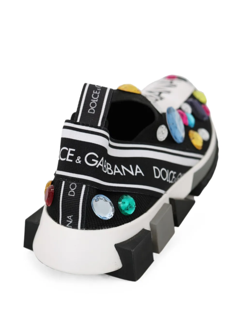 Dolce & Gabbana Portofino crystal-embellished sneakers Zwart