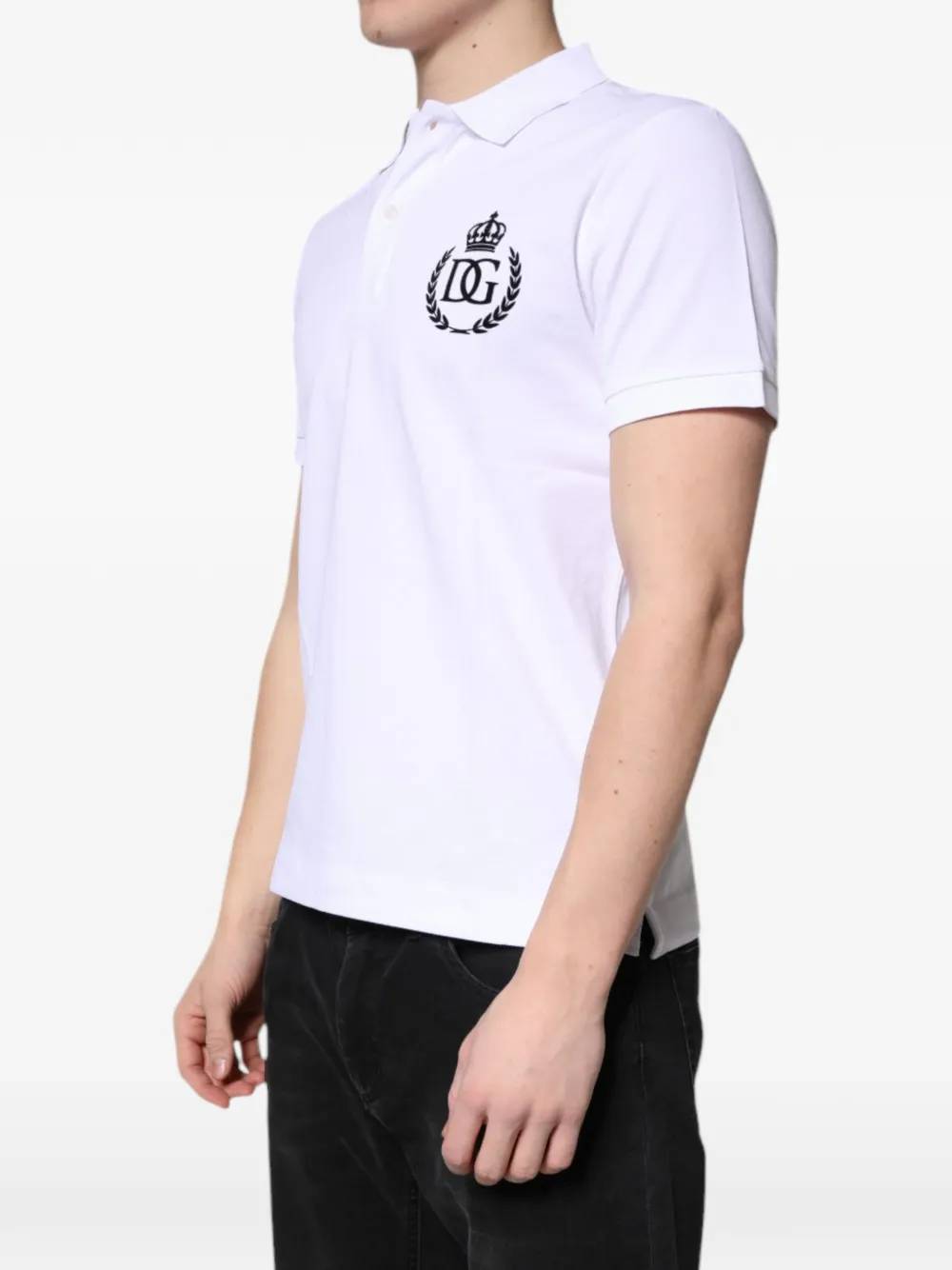 Dolce & Gabbana Poloshirt met geborduurd logo Wit