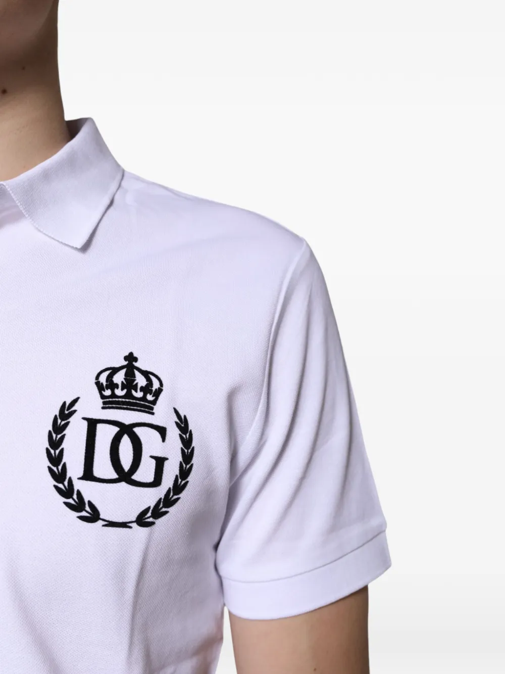 Dolce & Gabbana Poloshirt met geborduurd logo Wit