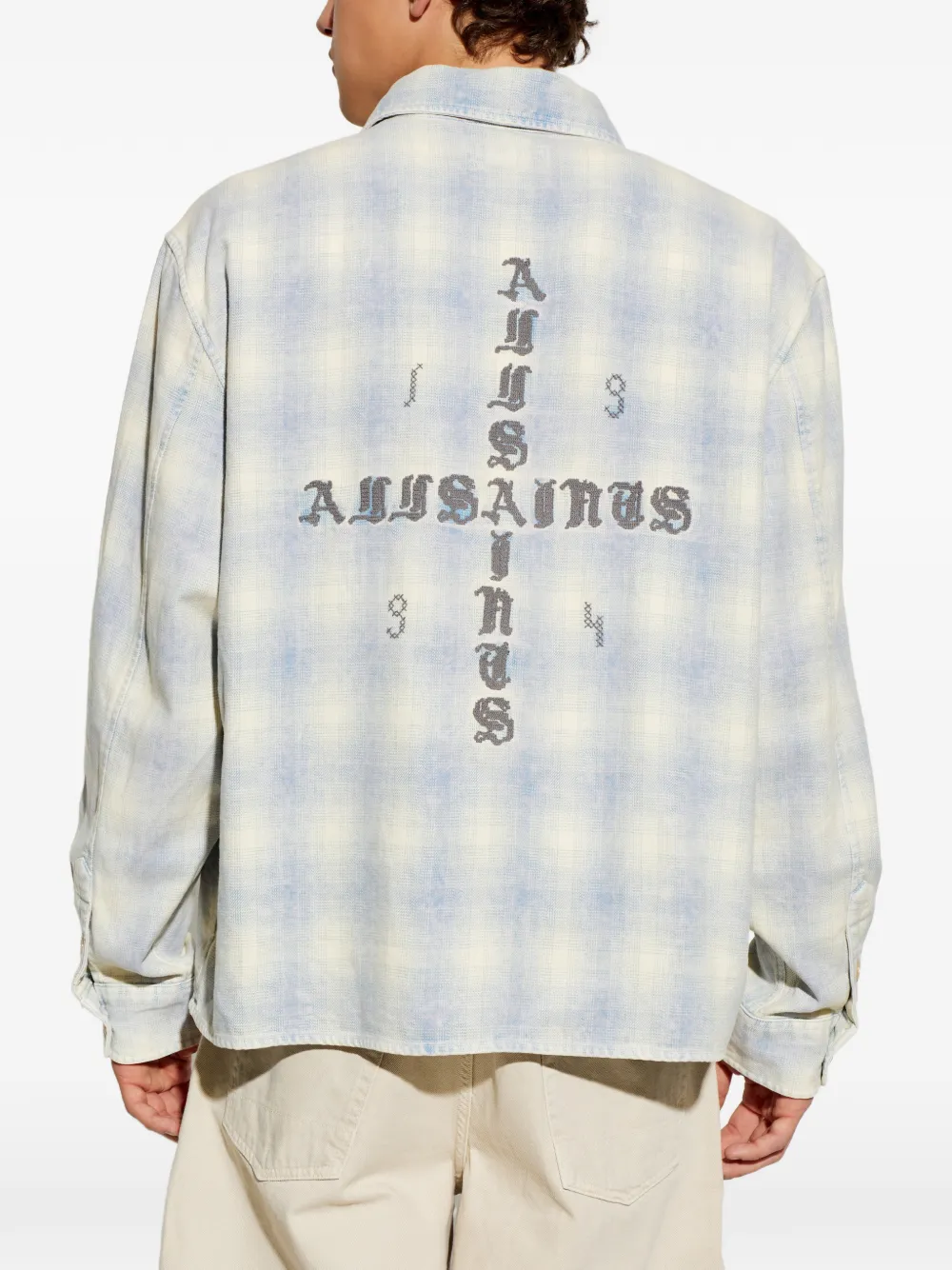 AllSaints Santos geruit overhemd Blauw