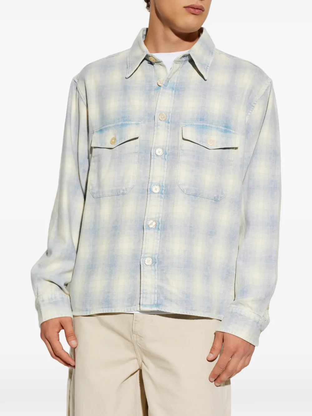 AllSaints Santos geruit overhemd Blauw