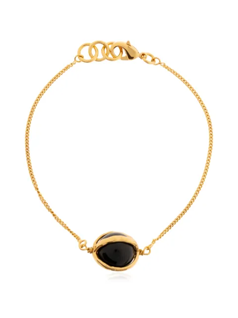 Jil Sander stone-pendant curb-chain bracelet