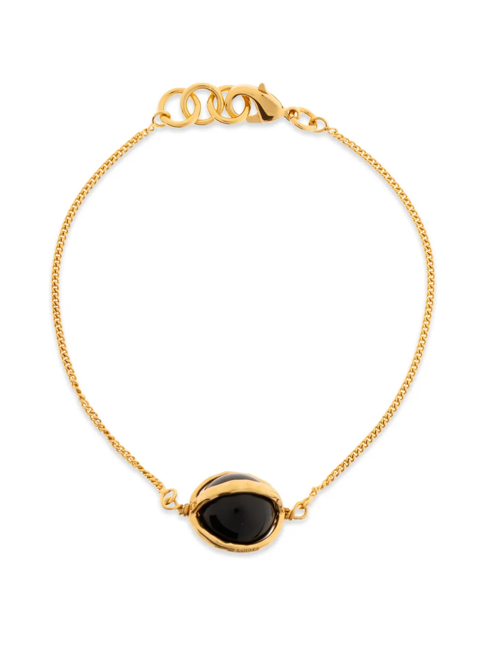 Jil Sander stone-pendant curb-chain bracelet - Oro
