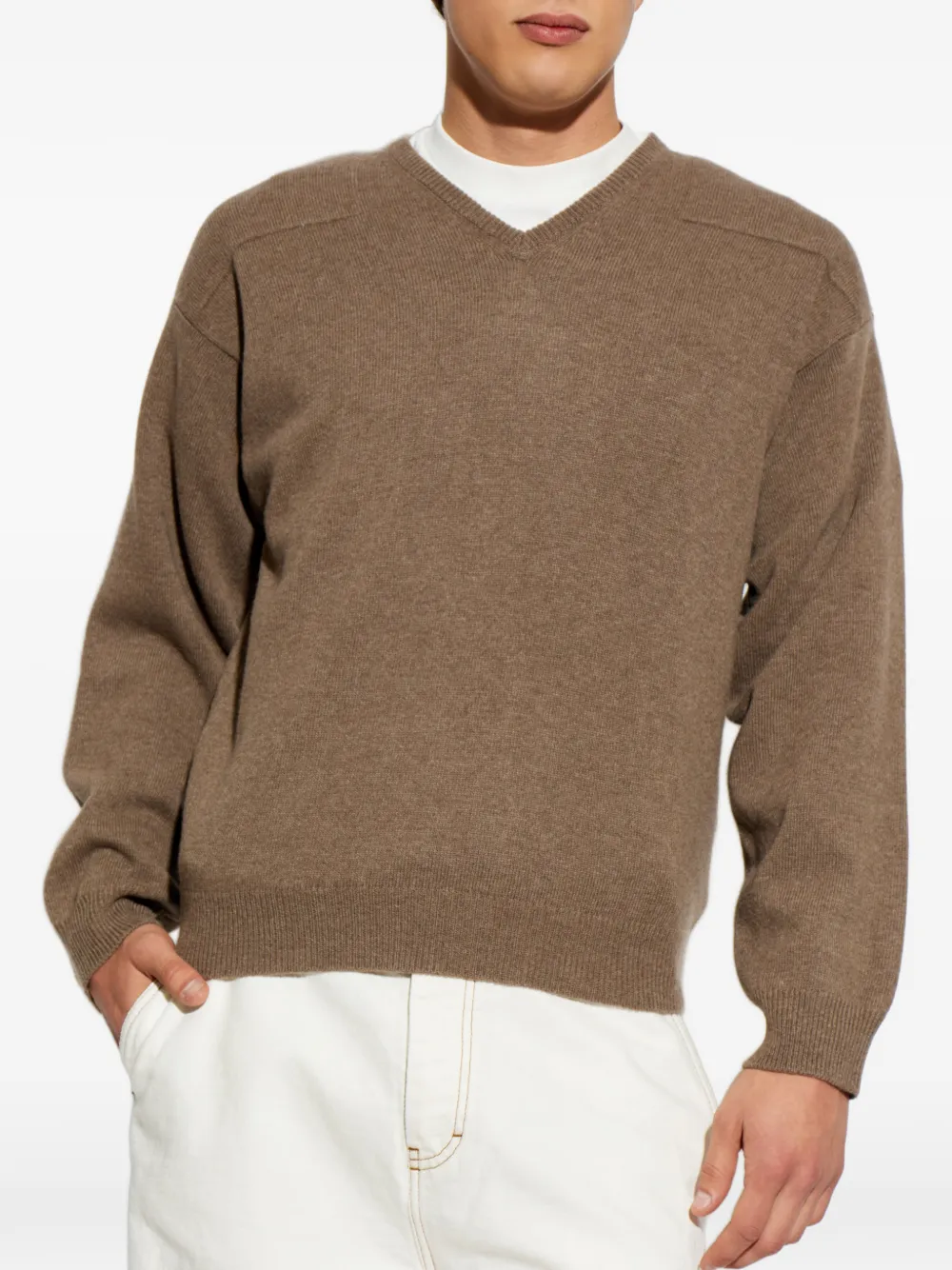 Jil Sander Trui met V-hals Bruin