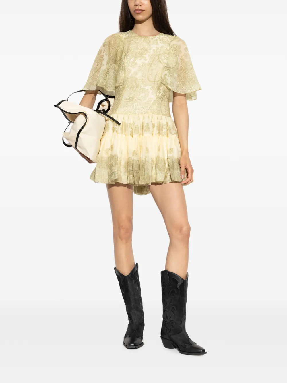 AllSaints Yanna gelaagde jurk Groen