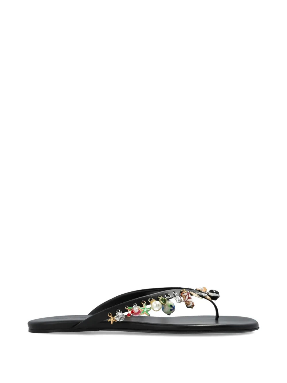 Christopher Esber Memento charm-embellished leather flip-flops - Black