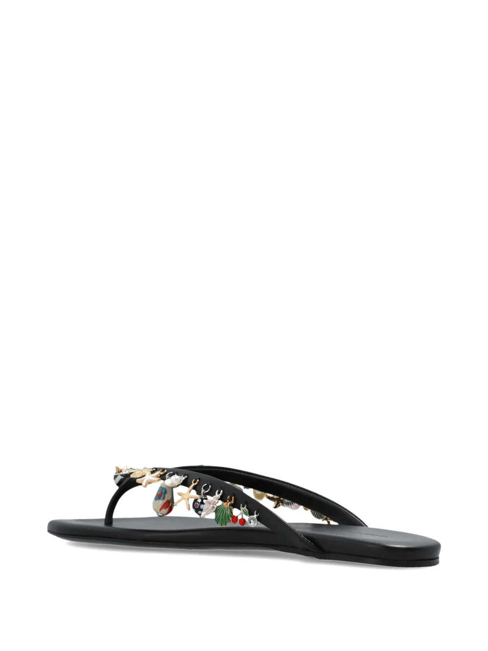 Christopher Esber Memento charm-embellished leather flip-flops Zwart