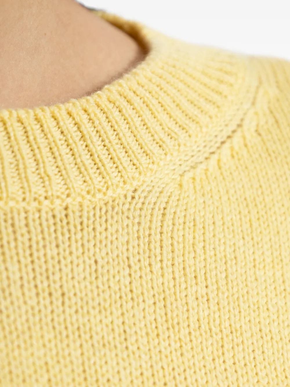 Jil Sander Ribgebreide sweater met split Geel