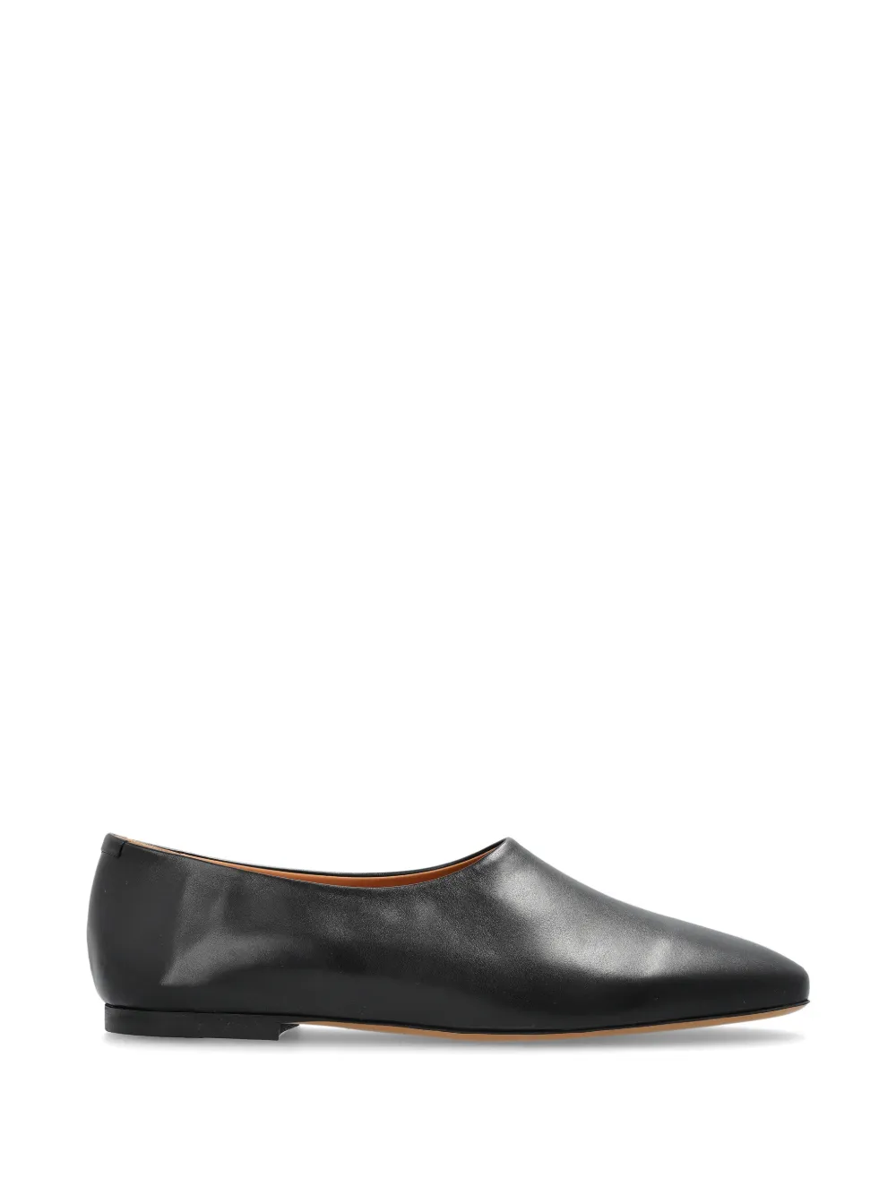 Jil Sander square-toe leather ballet flats - Nero