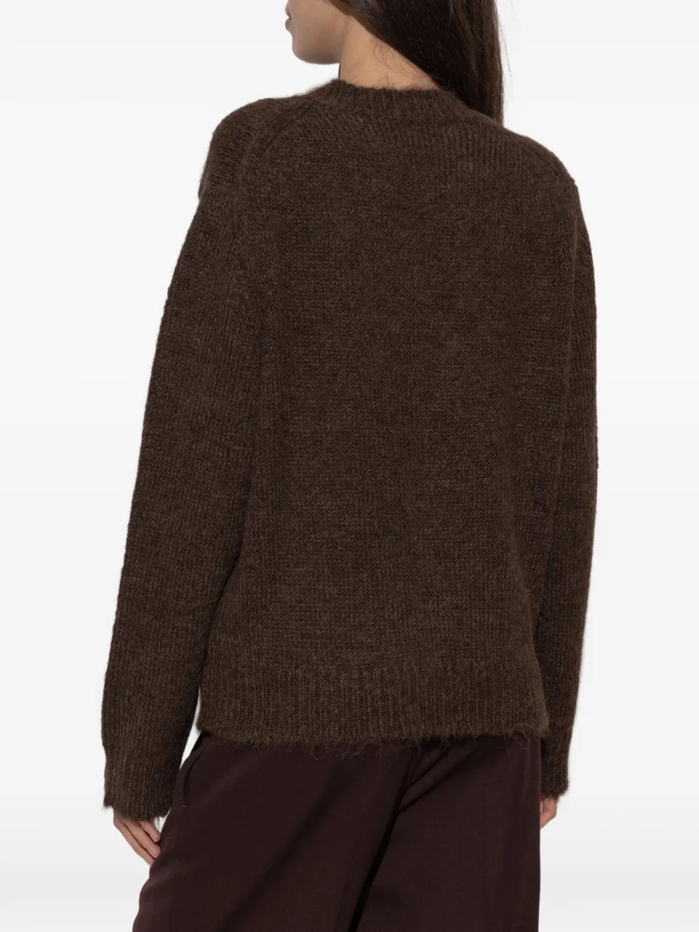 Jil Sander Ribgebreide trui Bruin